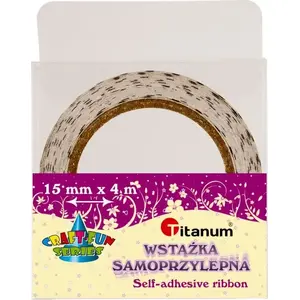 Decorative Tape Titanum 1.5 cm x 4 m Ecru with Black Dots