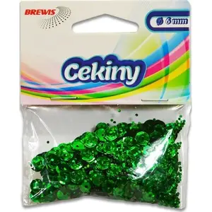 Holographic sequins BREWIS H 30 green – loose craft sequins, diameter H 30