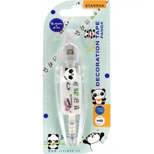 Dekoratīvā līmlente STARPAK TASMA DEKOR SPRZYL PANDA 6 mm x 4 m (ruļļa)
