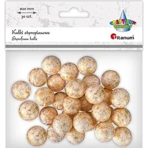 Styrofoam Balls TEKA 20 mm 30 pcs — gold decorative craft spheres