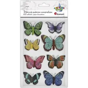 Paper 3D Self-Adhesive Butterfly Decorations, Titanum, set of 8