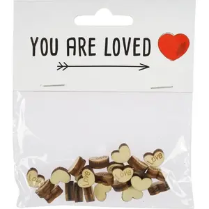 Wooden Mini Hearts set 24 pcs Arpex — decorative craft shapes