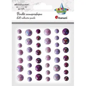 Pašlīmējošas violetas pērlītes CreativeHobby 42 gab.