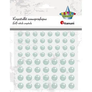 Self-adhesive round crystals Titanum 60 pcs — pale blue