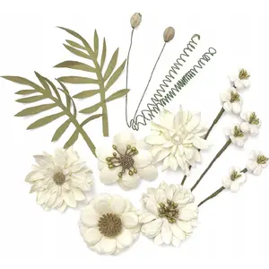 Paper Flowers DP Craft DPCRAF set of 12, cream — decorative craft flowers for scrapbooking and DIY