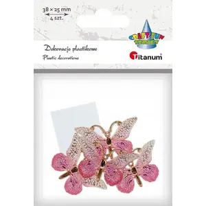 Self-adhesive decorative butterflies Titanum 38×23 mm, pack of 4