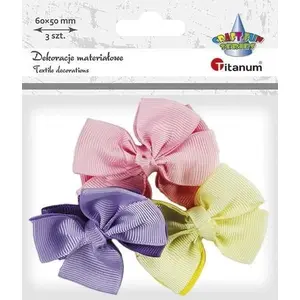 Ribbon bows 60×50 mm 3 pcs — Titanum Aplikacje materiałowe kokardki