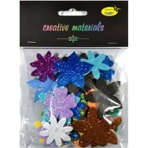 Craft foam glitter flowers 10 g, DP Craft – decorative foam floral embellishments