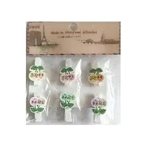 Decorative Fruit Clothespins FANDY model 602251 — set of decorative wooden clips