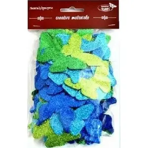 Tulup decorative glitter butterflies set, 52 pieces – craft embellishments for DIY projects