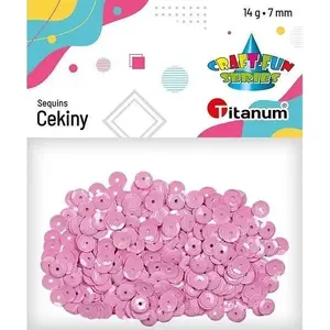 Sequin mix Titanum 7 mm round pastel purple 14 g — loose craft sequins