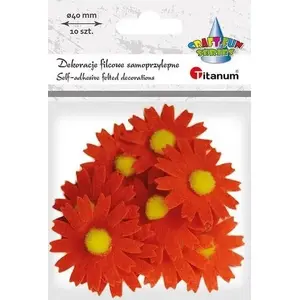 Titanum 3D Felt Flower Decorations, Orange, Pack of 10
