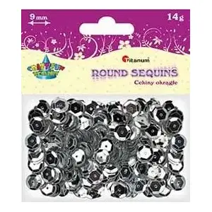 Dekoratīvas apaļas spīdumi 9 mm 14 g sudraba – Titanum (CM9S)