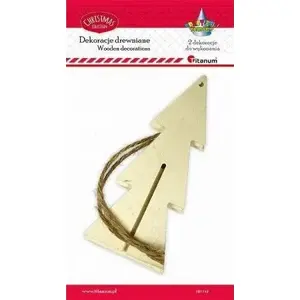 Wooden 3D Christmas Tree Hanging Ornaments, Titanum, set of 2