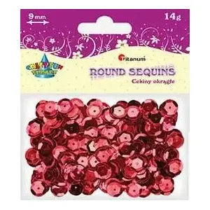 Round Sequin Titanum 9 mm 14 g, metallic red (CM9R)