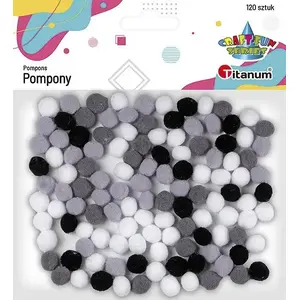 Polyester Pom Poms 10 mm, mix colors, 120 pcs — Titanum 475310