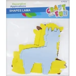 Decorative foam llama set 6 pcs, Craft with Fun — craft embellishments for decoration and kids' projects