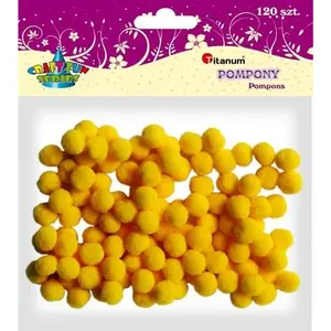 Pom poms (polyester) 10 mm, 120 pcs — Titanum