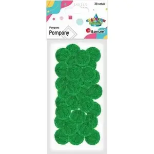 Polyester Pom Poms Titanum 25 mm green pack of 30
