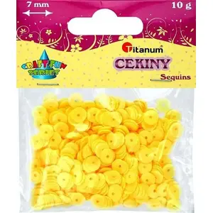 Sequin kit Titanum Cekiny 7mm pastel yellow 14g CRAFT-FUN