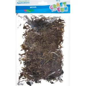 Craft with Fun dekoratīvais dabīgais sūnas, kaltētas briežu sūnas rokdarbiem 50 g (NATURA ME1)