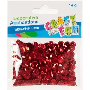Craft with Fun metal sequin button red 8 mm, model METCZERW