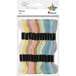 Embroidery Thread Titanum Mulina 8 mm pastel set 12 colors