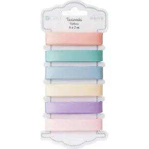 Satin Ribbons Dalprint DPCRAFT Pastels 6 x 2 m - Pack of Pastel Shades, Decorative Craft Ribbon