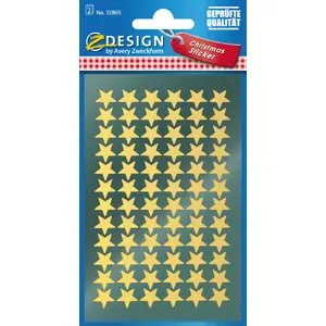 Decorative sticker sheets Avery Zweckform 52805 — Paper Gold, Gloss, 76×120 mm, 144 pcs (2 sheets)