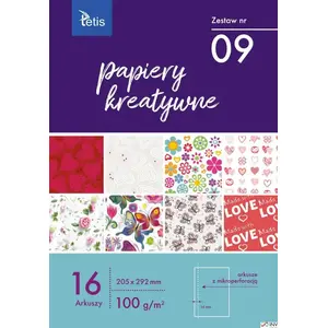 Paper set Tetis KB030-09 — creative paper 205×292 mm, 16 sheets