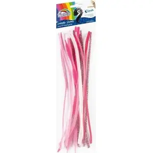 Creative craft twist ties Fiorello 20 pcs pink — decorative fasteners for crafts and packaging