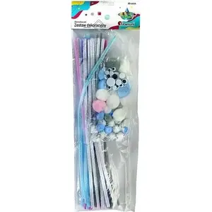Craft set Titanum 80 pcs: pastel wires, pom-poms and googly eyes