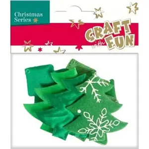 Christmas tree fabric ornaments set 4 pcs, Craft with Fun BY310