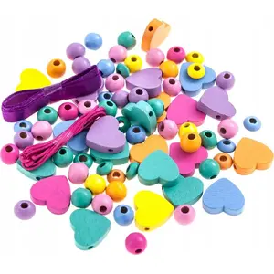 Wooden beads in jar DP Craft 150 pcs — crafting beads for jewelry and decorations
