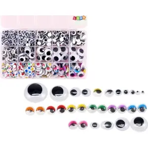 Self-Adhesive Moving Colored Eyes Set LEANToys 750 pcs