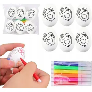 Styrofoam Easter Eggs for Painting set, LEANToys 6 pieces