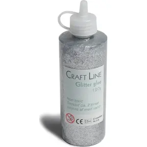 Клей Usorteret Glitter Glue 120 г, серебристый — декоративный клей с блёстками