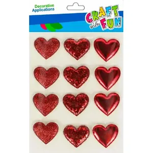 Craft with Fun Puffy Heart Stickers set — 12 pieces CF719