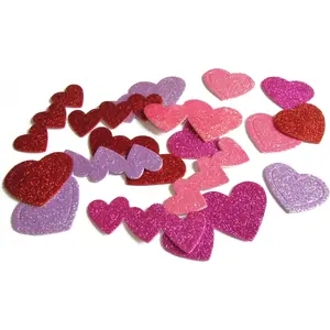 Foam Glitter Heart Stickers Arpex ARPE2147 — decorative self-adhesive foam shapes