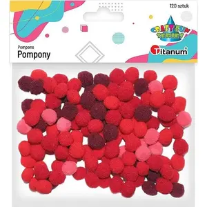Полиэстеровые помпоны Titanium 10 мм красные, 120 шт.