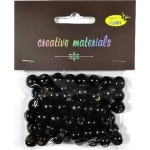 Wooden beads Shan 10 mm black, pack 25 g