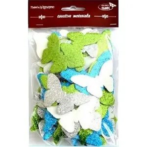 Tulup craft decorative glitter butterflies set — 52 pieces