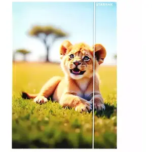 A4 Document Folder with Elastic Strap STARPAK – Wild Animal Design, Holds A4 Papers