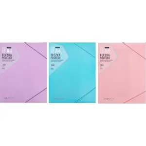 Document box with elastic band Astra — polypropylene (PP), pastel mix