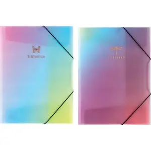Document folder with elastic closure Panta Plast Teczka A4 glitter rainbow mix