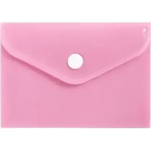 Envelope folder A7 Biurfol PP pastel pink — transparent polypropylene document sleeve
