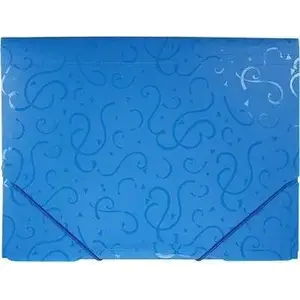 A4 document folder with elastic closure Titanum Teczka — blue patterned