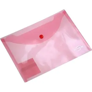 Document envelope Titanum A5 transparent red — plastic A5 envelope for papers