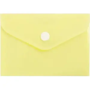 Document envelope Biurfol A7 PP pastel yellow — plastic envelope for A7 documents