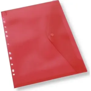 Document Wallet A4 with Euro Perforation Donau — Red